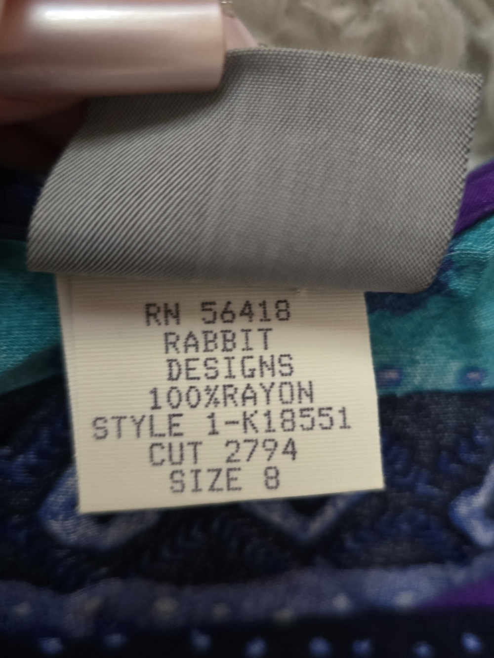 Vintage Rabbit Rabbit Rabbit Vibrant Maxi Dress - Size 8 - Picture 8 of 8
